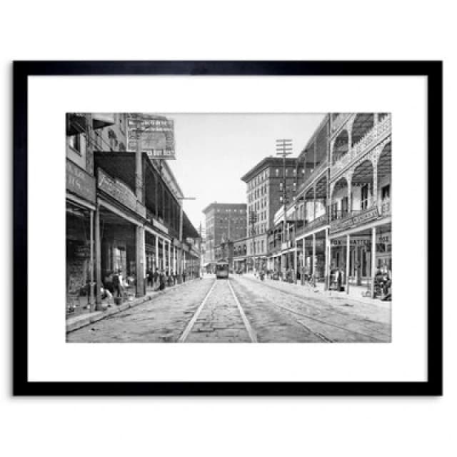 Artery8 Wall Art Print Vintage Photo St Charles Street 1900 New Orleans Artwork Framed 9X7 Inch