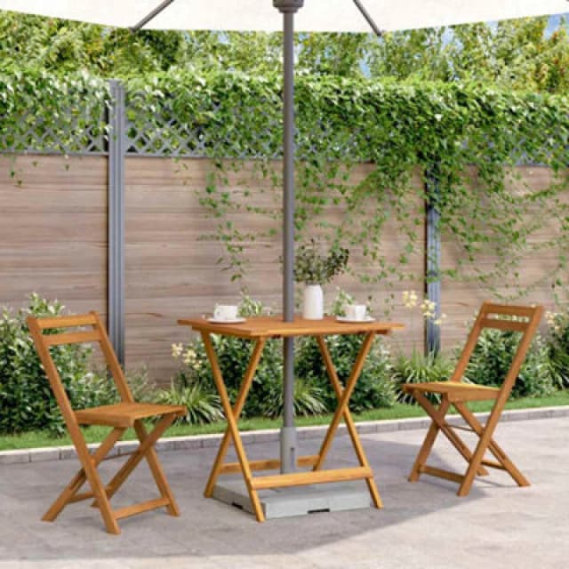 Vidaxl Folding Garden Table 70X70X75cm Solid Acacia Wood