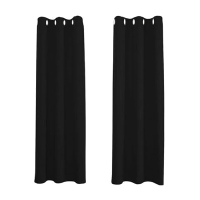 Happy Homewares Black Blackout Curtains - Eyelet Thermal Curtain - 66 X 72" Drop - 2 Panel