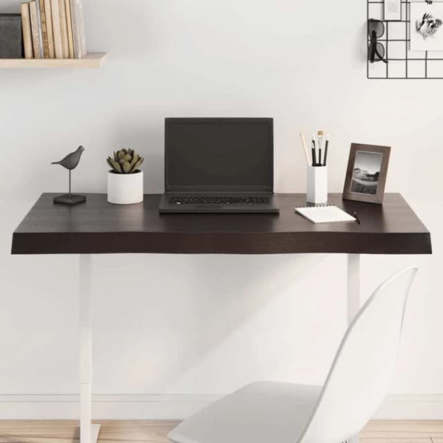 VIDAXL Table Top Dark Brown 100x50x(2-6) cm Treated Solid Wood Live Edge vidaXL 8720845817398