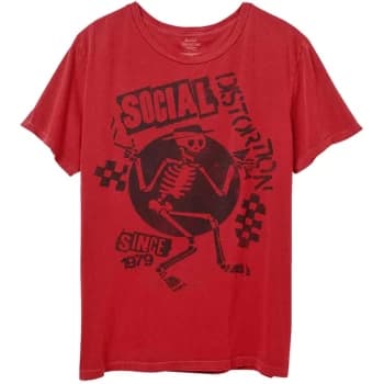 Social Distortion - Speakeasy Checkerboard Unisex Large T-Shirt - Red