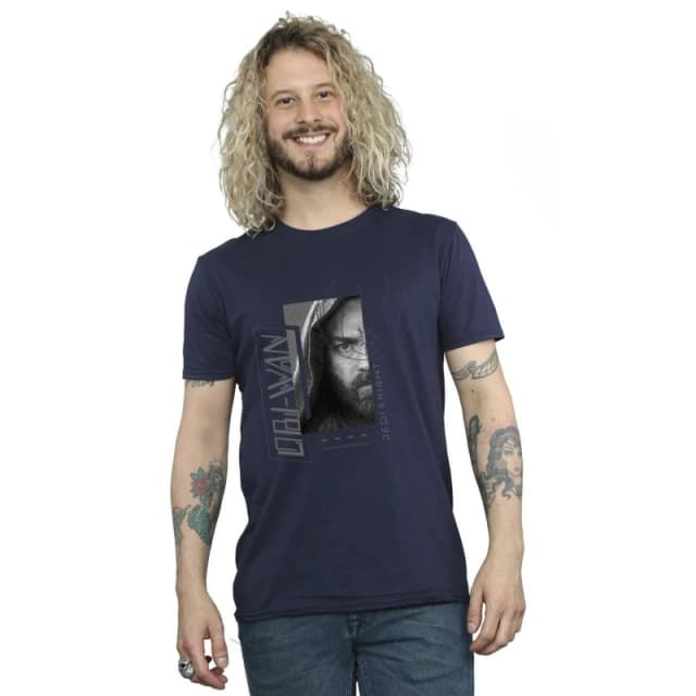 Star Wars Star Wars Men Obi-Wan Kenobi Jedi SciFi Collage T-Shirt in Navy Size: Small Navy S Male 5059934442115