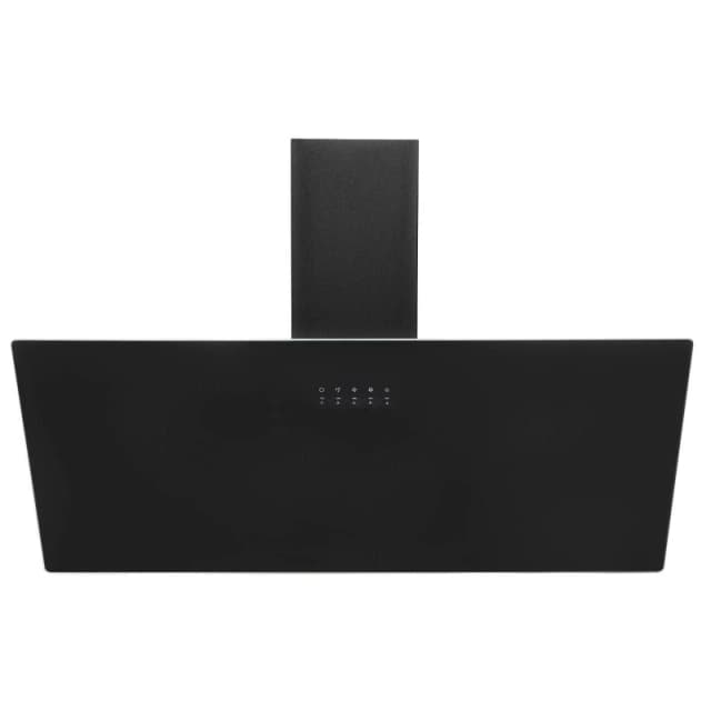 SIA 90cm Glass Cooker Hood Black Angled Chimney Extractor Fan - AH90BL Black