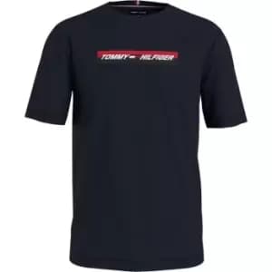 Tommy Sport Box Tape T Shirt - Blue