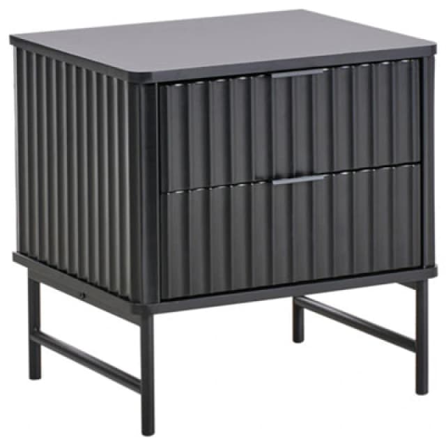 Beliani 2 Drawer Bedside Table Glastonbury Black