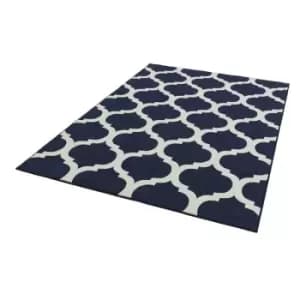 Antibes AN02 Blue Trellis 120cm x 170cm Rectangle - Blue and Ivory
