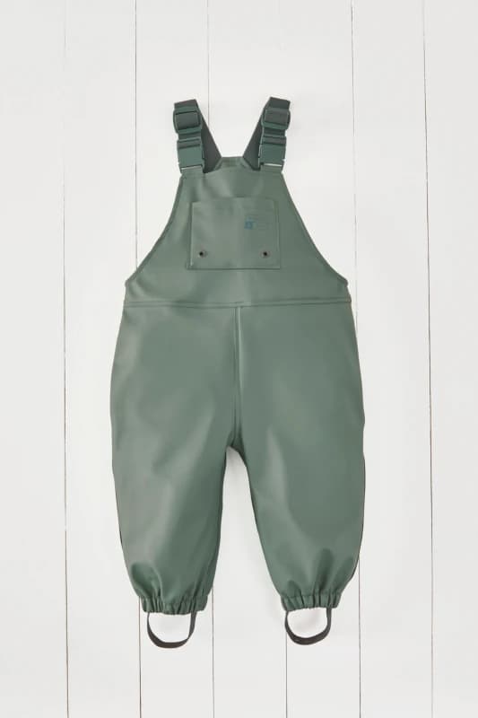Grass & Air Kids Rainster Dungaree in Khaki Size: 3-4 Years Khaki Unisex 3-4 Years