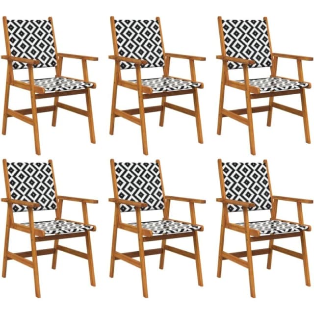 VIDAXL Garden Chairs 6 pcs Solid Acacia Wood Vidaxl 8720286853030