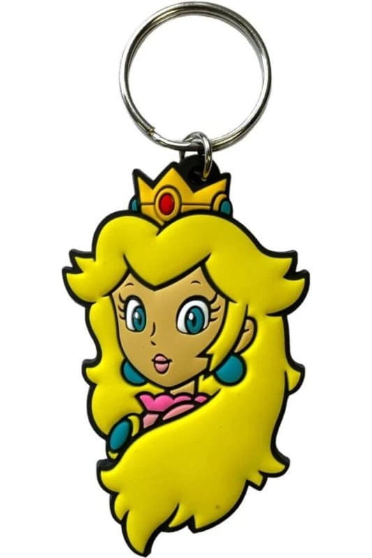 Super Mario PVC Princess Peach Keyring in Yellow Yellow Unisex One Size