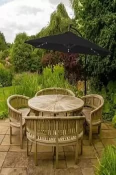 Black 3m LED Cantilever Parasol