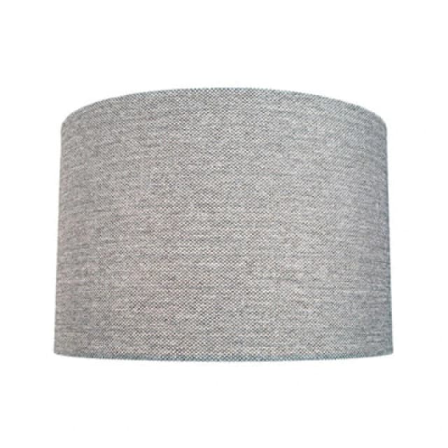 Happy Homewares Modern And Sleek 25Cm Width Light Grey Linen Fabric Drum Lamp Shade 60W Maximum