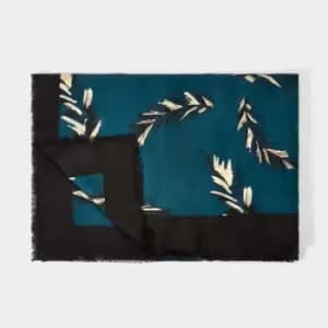 Green Winter Fir Scarf Teal / Gold KLS429