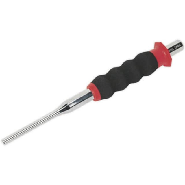 Loops 6mm Sheathed Parallel Pin Punch - Contoured Foam Grip - Chrome Molybdenum Steel Metallics