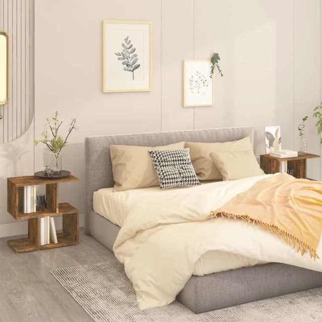 VIDAXL Bedside Cabinets 2 pcs Smoked Oak 50x30x51.5cm Engineered Wood Vidaxl 8720286955840