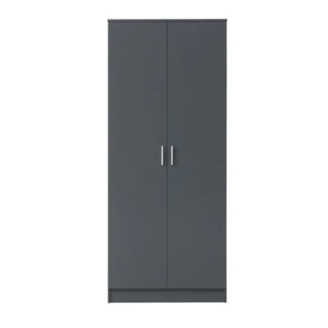 Timber Art Design 2 Door Double Wardrobe In Dark Grey