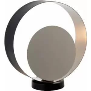 Table Lamp Brushed Nickel Plate & Matt Black 10W LED E27 Complete Lamp