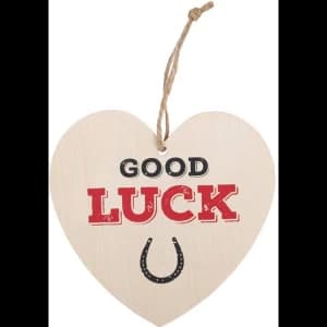 Good Luck Hanging Heart Sign