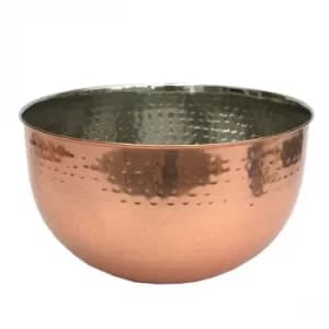 Large Hammered Copper Coloured Bowl