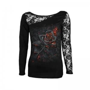 Burnt Rose Lace One Shoulder Top