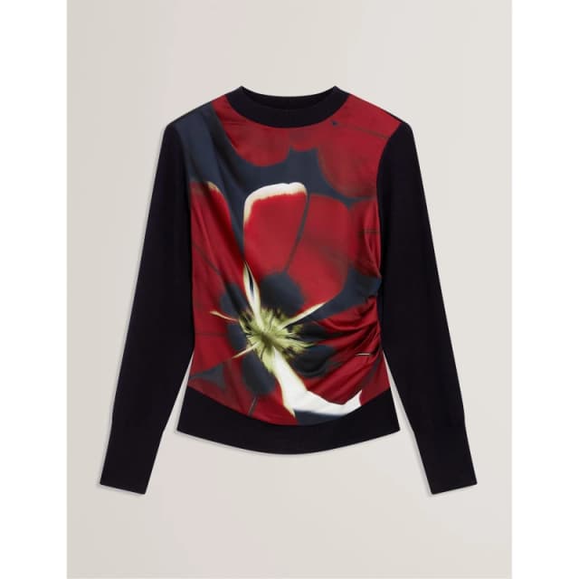 Ted Baker Womens Woven Front Top Navy female 8 (XS)