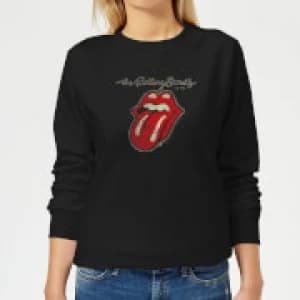 Rolling Stones Plastered Tongue Womens Sweatshirt - Black