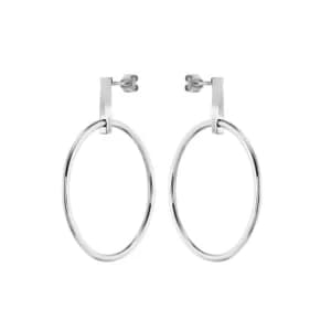 Ladies Boss Stainless Steel Signature Earrings