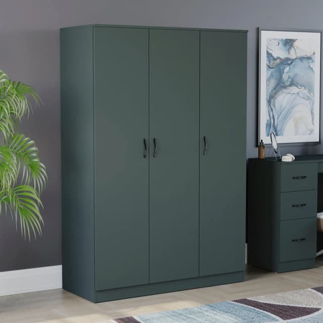 Lassic Vida Designs Riano 3 Door Wardrobe Jasper Green unisex 3 Door