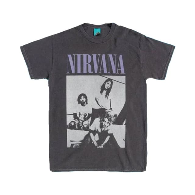 Nirvana Mens Vintage Wash T-Shirt in Charcoal Size: Medium Charcoal Male M