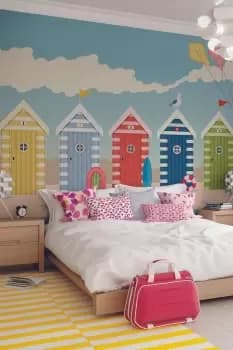 Beach Huts Wall Mural
