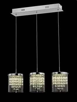 Florina 3 Light LED Chrome Bar Pendant Ceiling Light