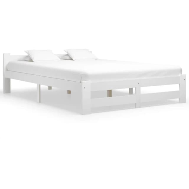 VIDAXL Bed Frame without Mattress White Solid Pine Wood 120x200cm Vidaxl 8720286289839