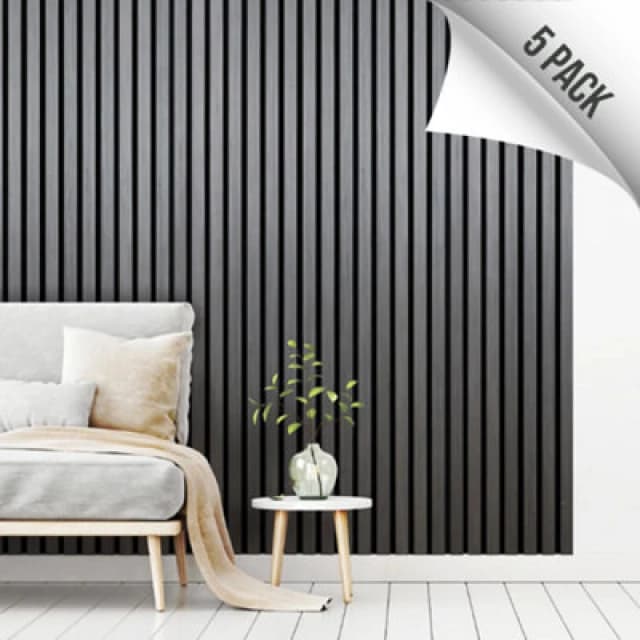 Kraus Easy Living - Alder Grey - Acoustic Slat Wall Panel X5 Pack (L) 240Cm X (W) 60Cm - 5 Panel Value Pack