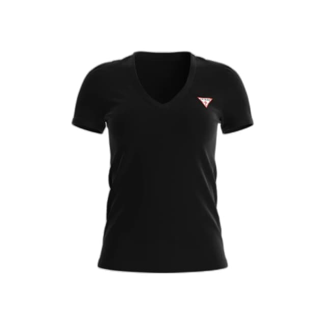 Guess Womens v-neck T-Shirt Guess Mini Triangle Noir Female XS