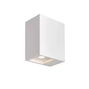 Wall Light White Plaster 2 x 3.4W LED Bulb Included Living Room e10810