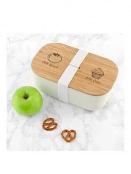 Engraved Salad Vs Cake Bamboo Lunch Box