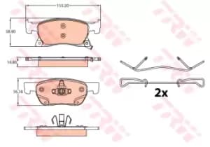 TRW Brake pad set OPEL,VAUXHALL GDB2138 13478300,13478300