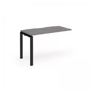 Adapt add on unit single 1200mm x 600mm - Black frame and grey oak top