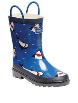 Regatta Minnow Shark Print Junior Welly - Blue Size 11