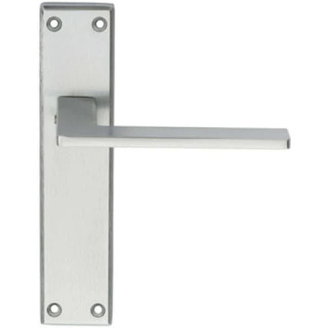 Loops Flat Straight Lever on Latch Backplate Door Handle 180 x 40mm Satin Chrome Multi