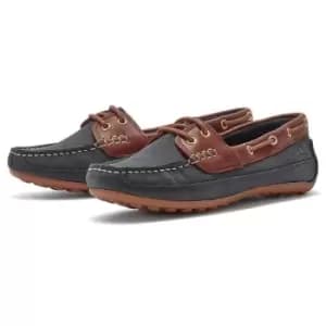 Chatham Womens Cromer Moccasins Navy/Burgundy 5
