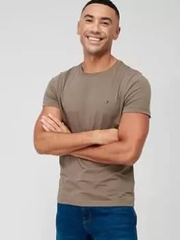 Tommy Hilfiger Stretch Slim Fit T-Shirt - Dark Khaki , Dark Khaki, Size L, Men