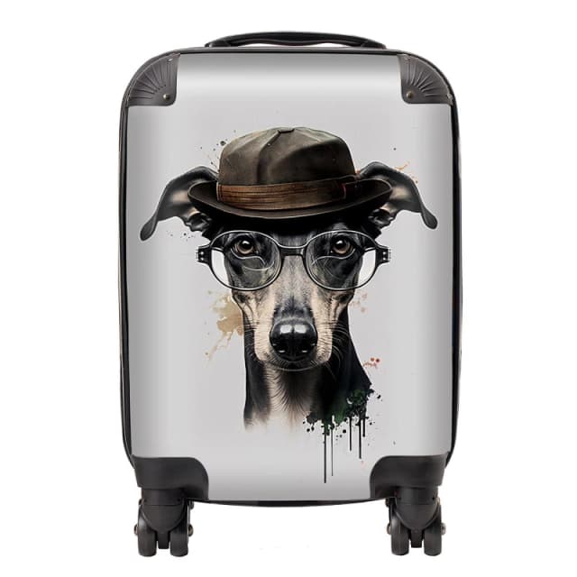 Warren Reed - Designer Whippet Dog Splashart Suitcase Size: Large Multicolor Unisex Large
