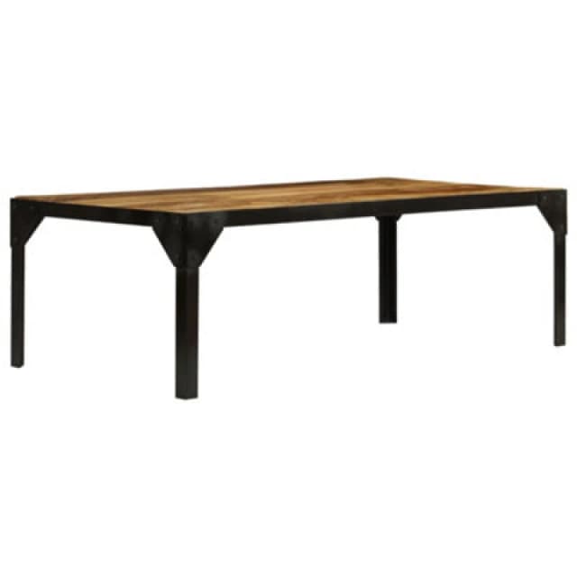 VIDAXL Coffee Table Solid Rough Mango Wood and Steel 110cm Vidaxl 8718475626169