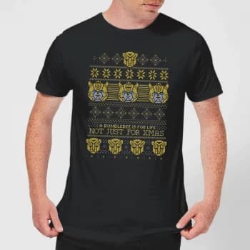 Bumblebee Classic Ugly Knit Mens Christmas T-Shirt - Black - 3XL - Black