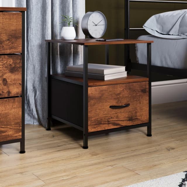 Lassic Chorley 1 Drawer Fabric Storage Chest UKFR Rustic Brown unisex 1 Drawer