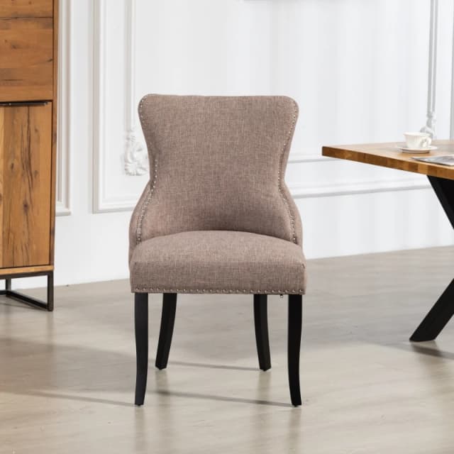 Artemis Home Rodello Fabric Dining Chairs - Set of 2 in Dark Brown Size: 2 Pack Dark Brown Unisex 2 Pack