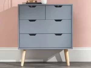 GFW Nyborg Dark Grey 22 Drawer Chest of Drawers Flat Packed