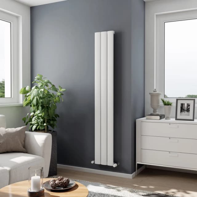 Agadon Milan Designer Aluminium Radiator in White Size: 1800mm x 280mm White Unisex 1800mm x 280mm