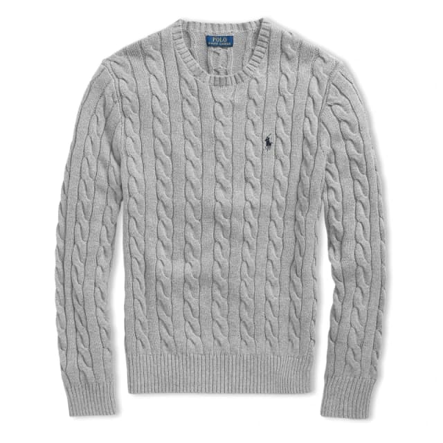Polo Ralph Lauren Cable Knit Jumper Fawn Gry Htr male S