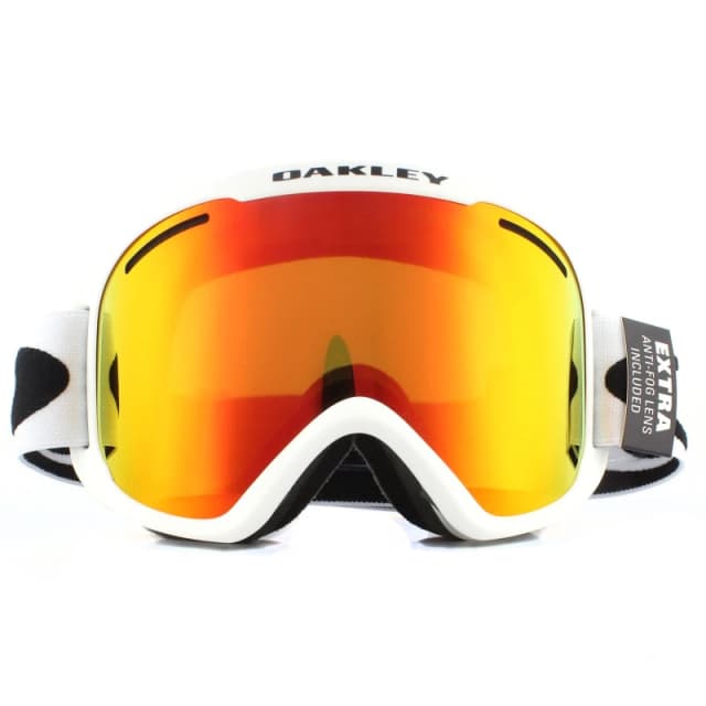 Oakley Oakley O Frame 2.0 Pro XM OO7113-03 Matte White Fire Iridium & Persimmon Ski Goggles White One Size Unisex 888392443953